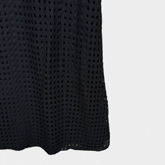 BCBGeneration Black Square Eyelet Lace Short Sleeve Open Back Dress - Picture 8 of 8